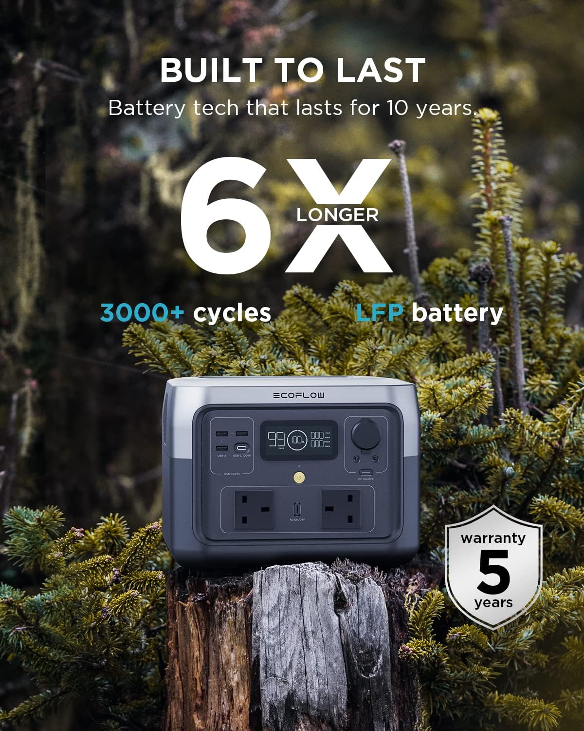 EF ECOFLOW Portable Power Station RIVER 2 MAX, 512Wh LiFeP04 Battery