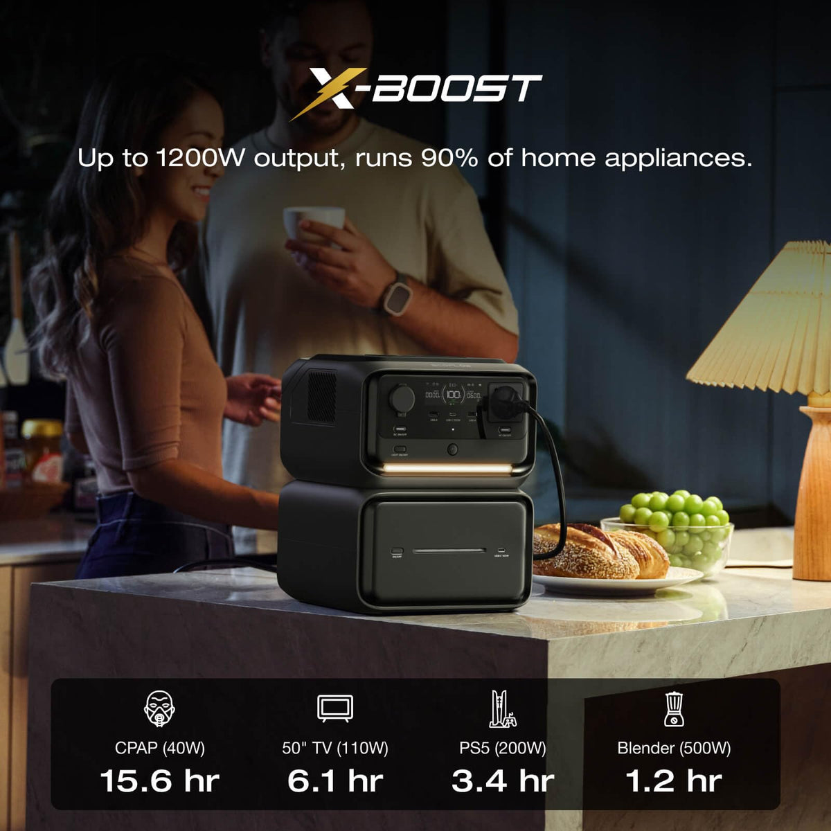 EF ECOFLOW Portable Power Station RIVER 2 MAX, 512Wh LiFeP04 Battery