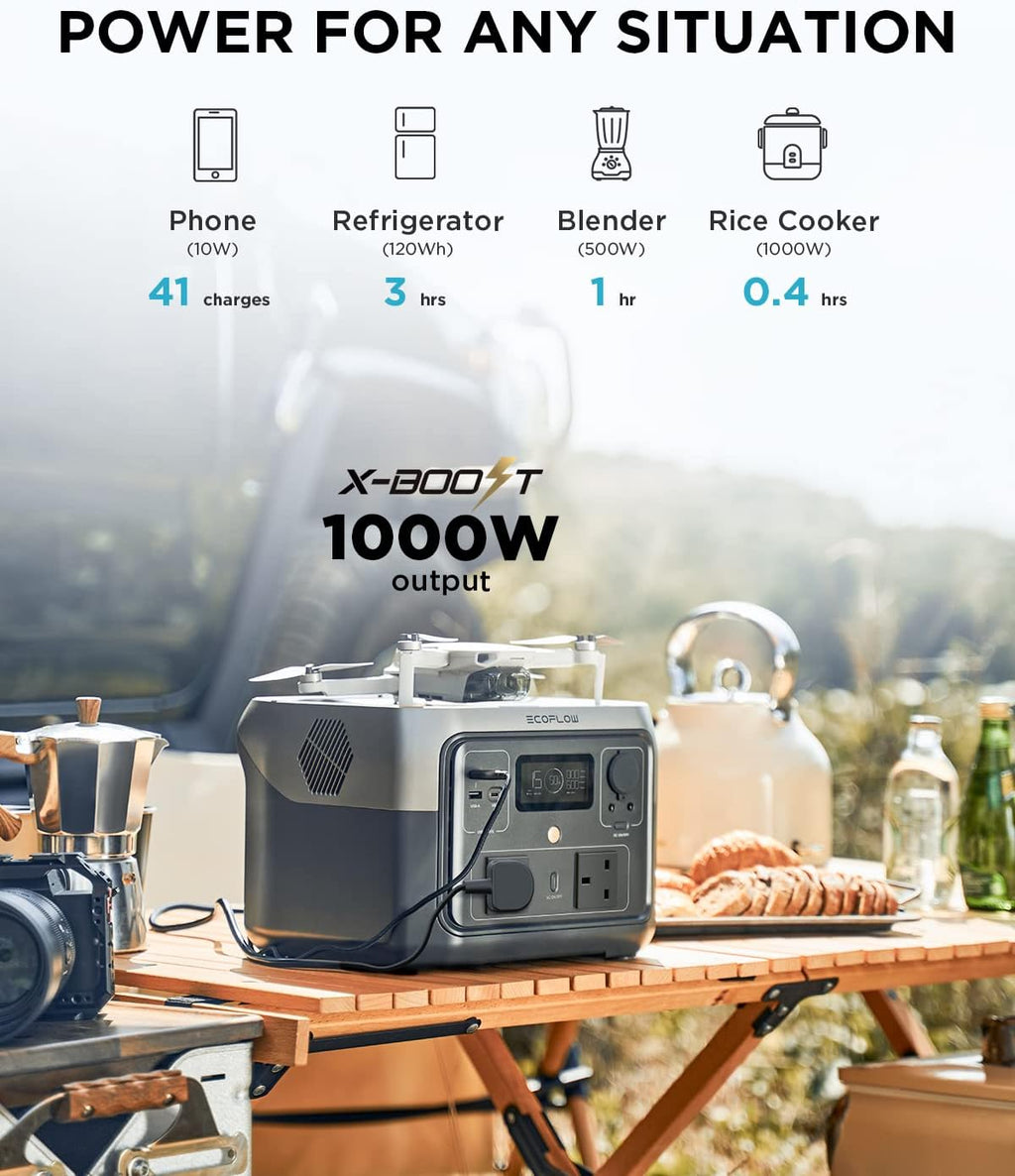EF ECOFLOW Portable Power Station RIVER 2 MAX, 512Wh LiFeP04 Battery