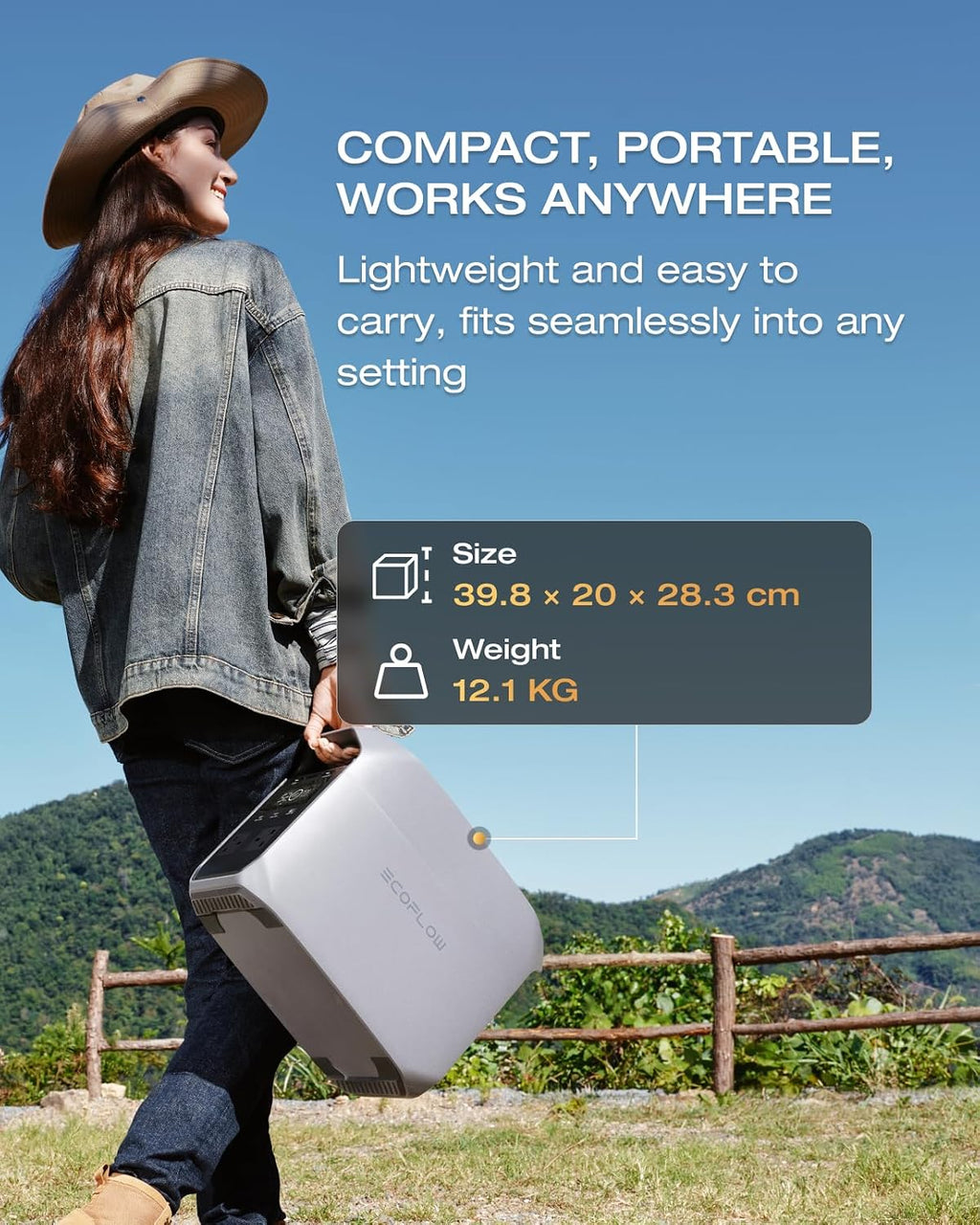 EF ECOFLOW DELTA 3 Classic Portable Power Station, 1024Wh LiFePO4 Battery