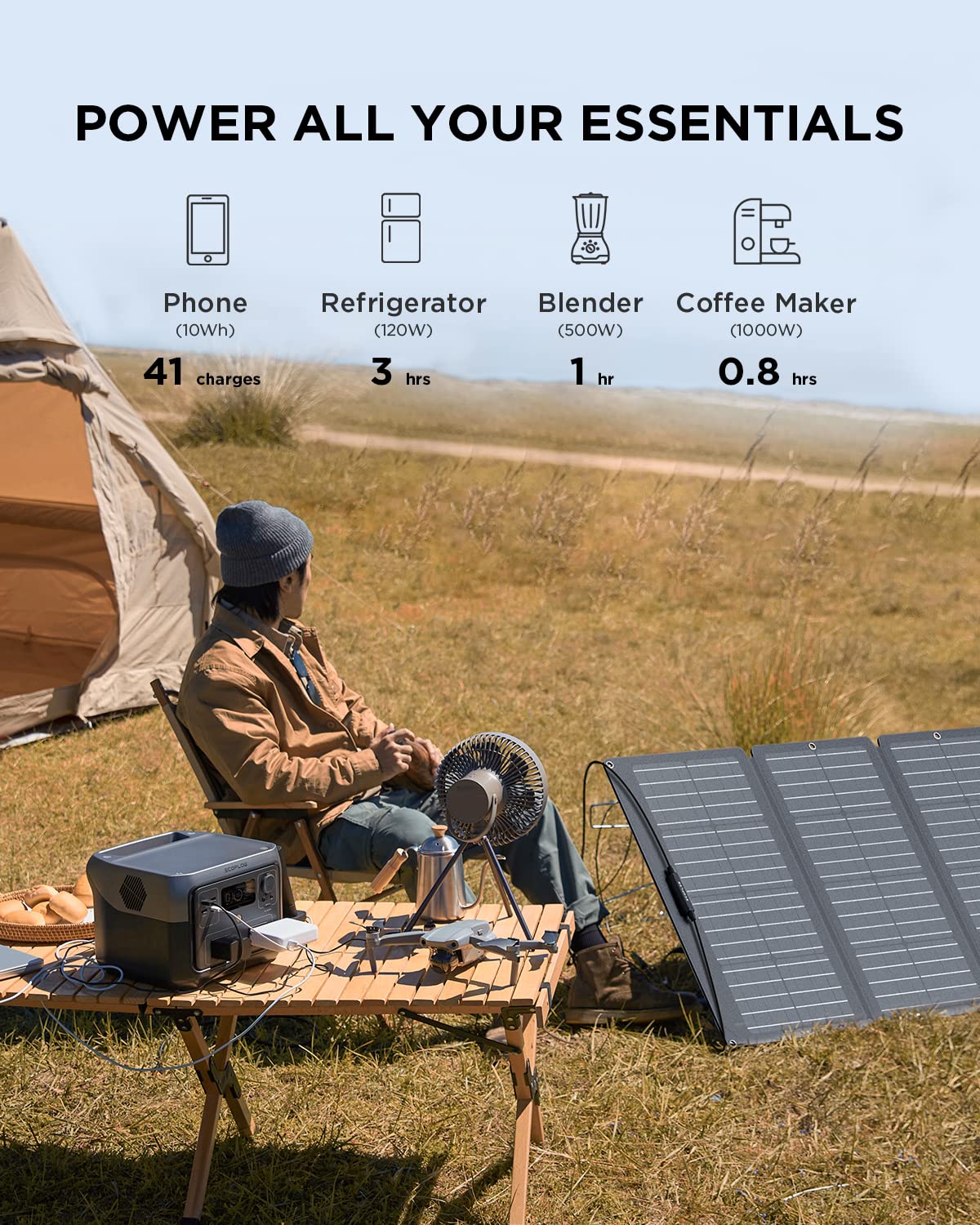 EF ECOFLOW Portable Power Station RIVER 2 MAX, 512Wh LiFeP04 Battery