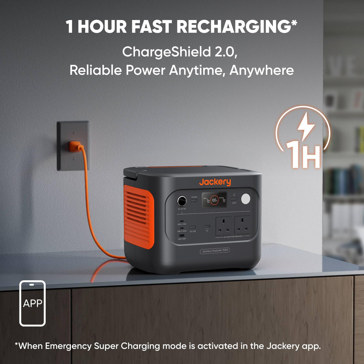 Jackery Explorer 1000 v2, 1500W 1070Wh LiFePO4 Portable Power Station
